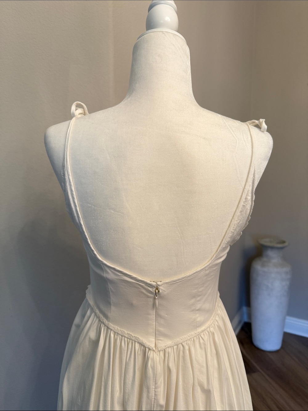 Free People Ivory Maxi Dress with Tie Straps - Picture 7 of 11